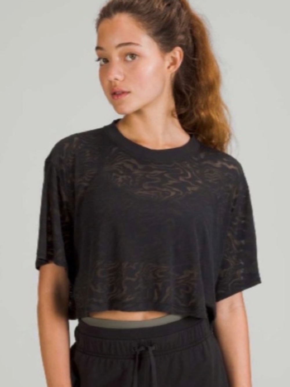Lululemon All Yours Sheer Cropped Tee